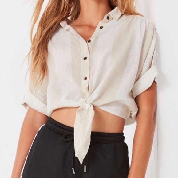 Urban Outfitters Tops - BDG stripe tie crop top